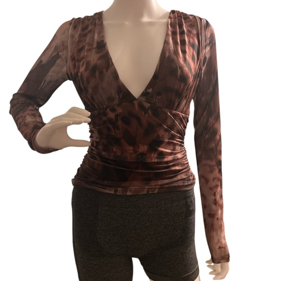 WINDSOR
Sassy Style Print Mesh Long Sleeve Top color MULTI - Picture 7 of 9